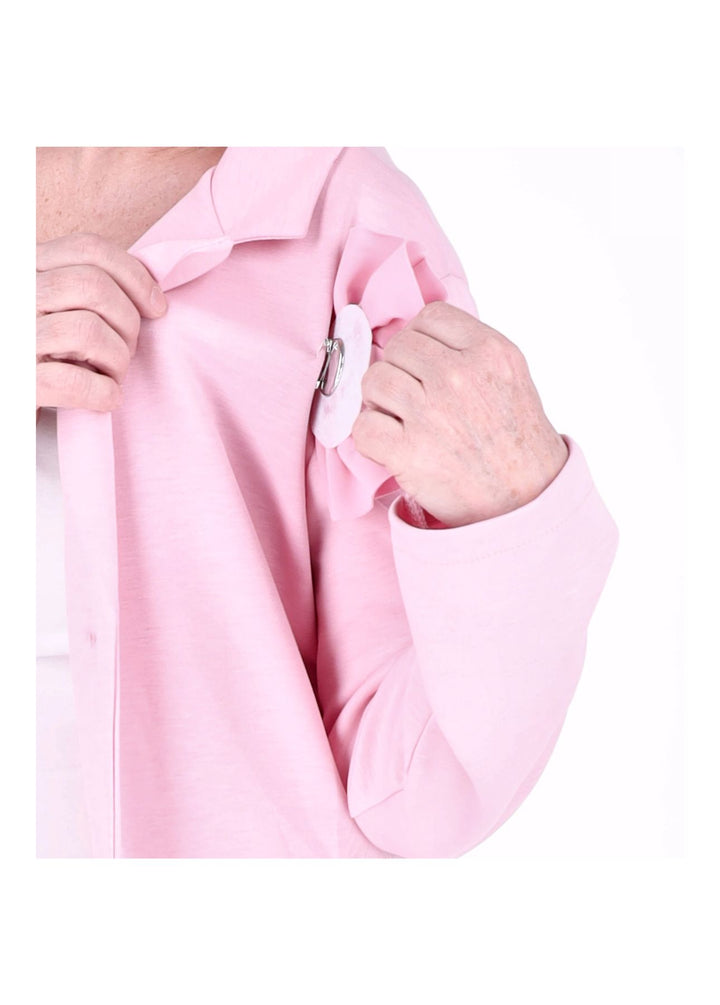 Splash of Color Damen Blazer mit Ansteckblüte