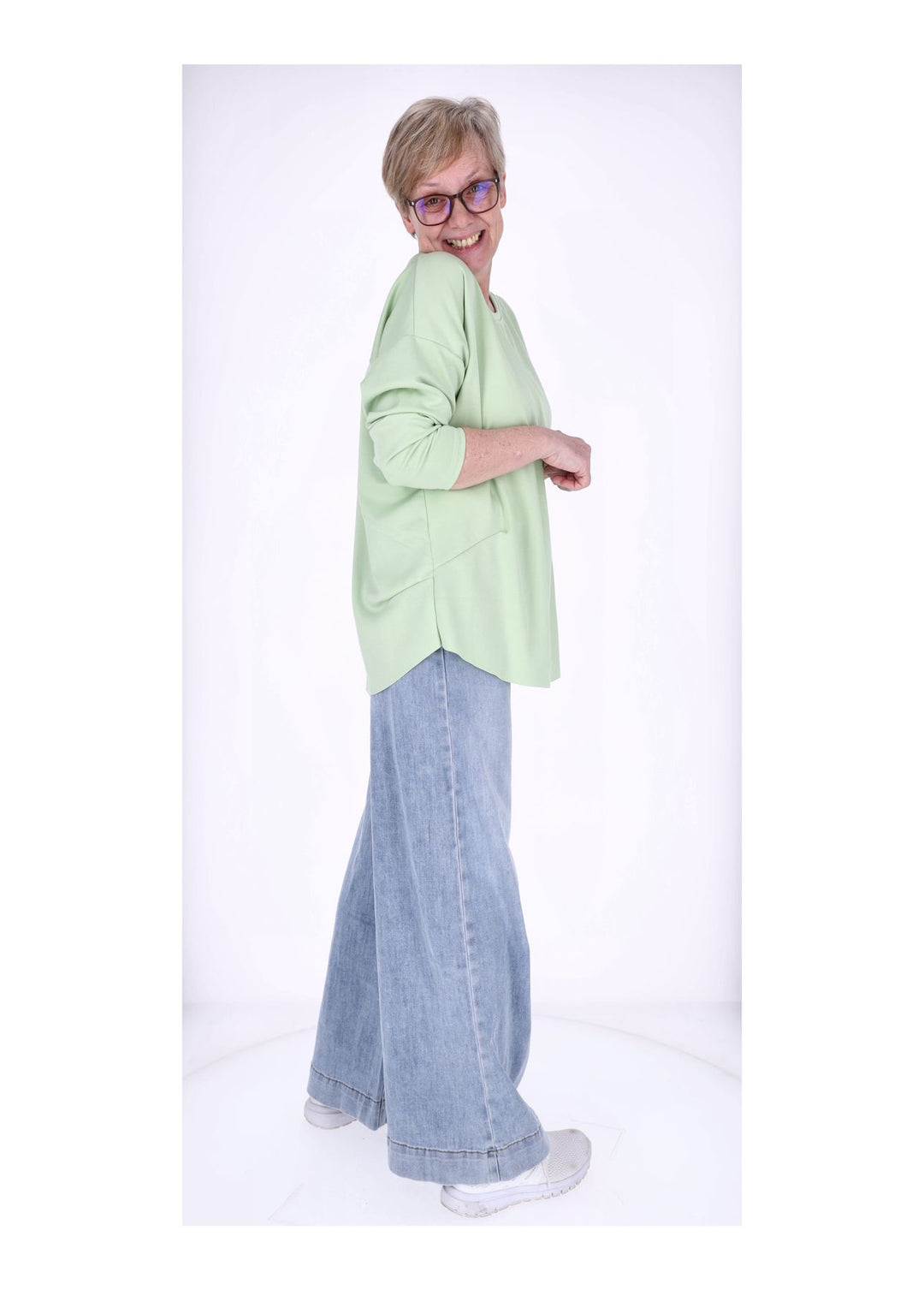 Splash of Color Longshirt Damen Oversized