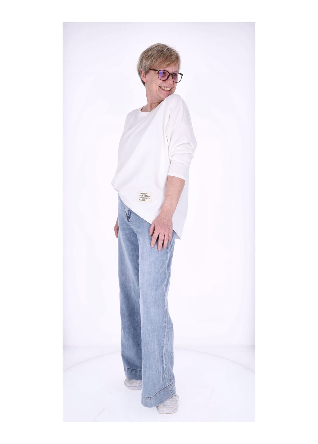 Splash of Color Longshirt Damen Oversized