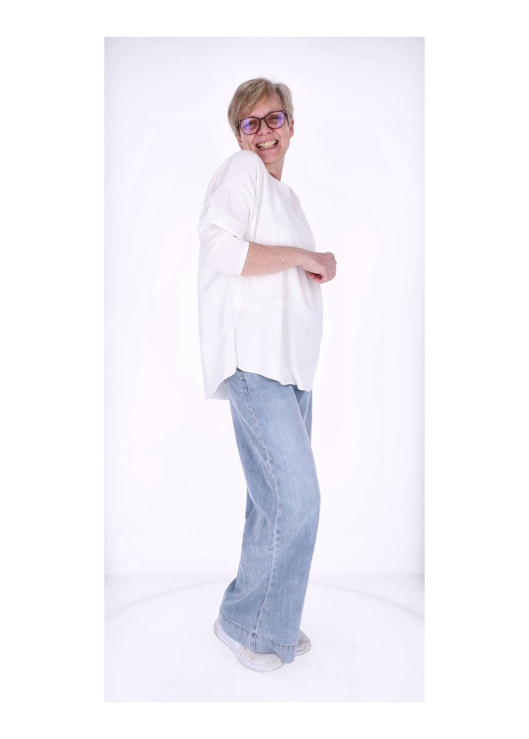 Splash of Color Longshirt Damen Oversized
