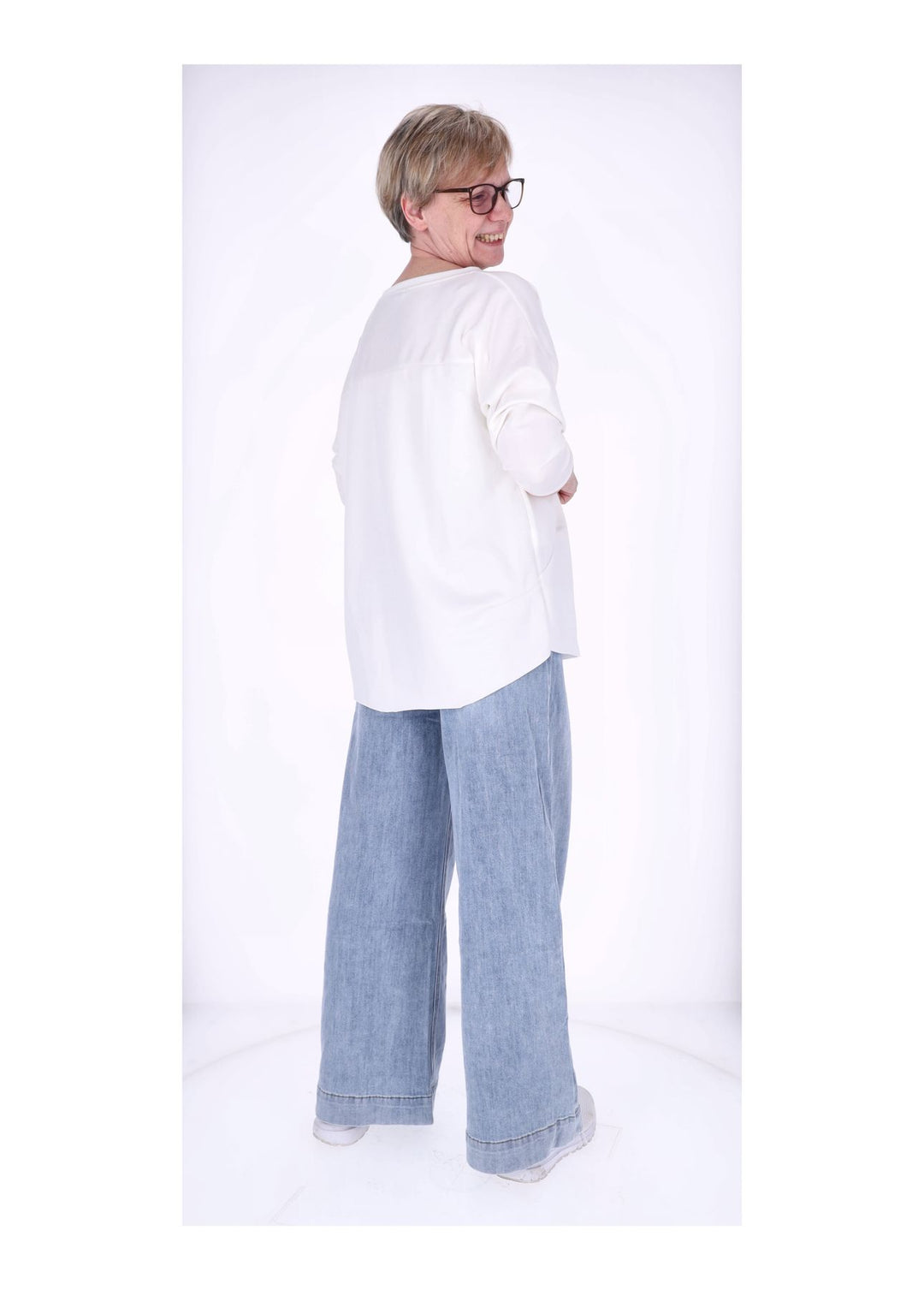 Splash of Color Longshirt Damen Oversized