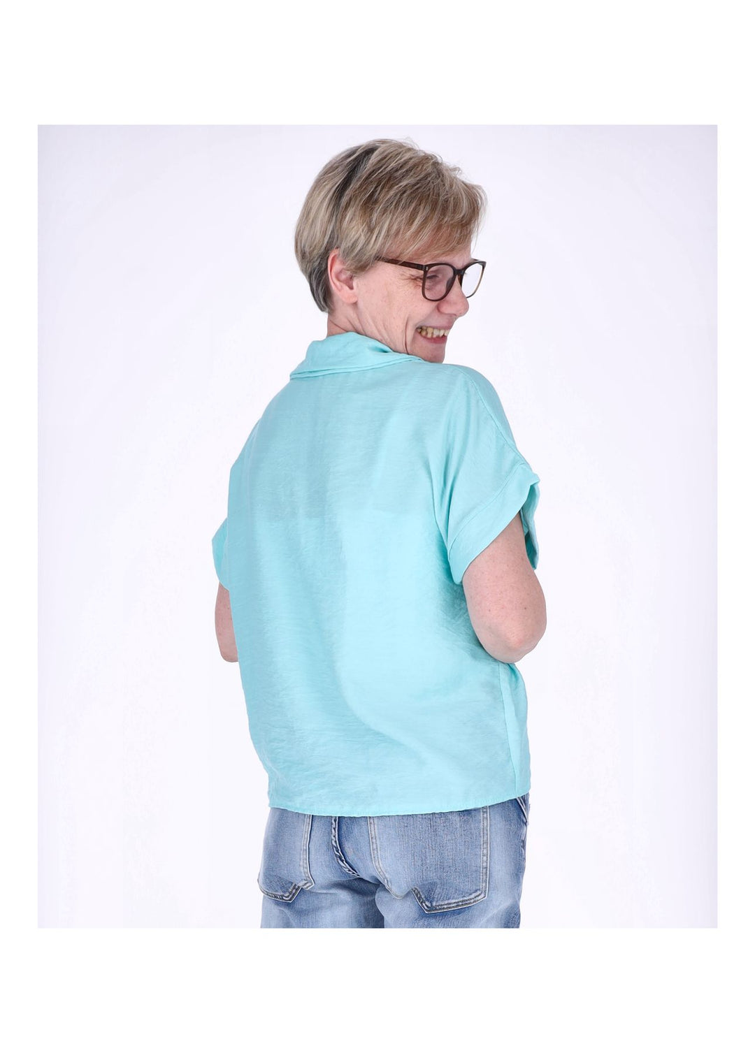 Splash of Color Damen T-Shirt Hemdkragen