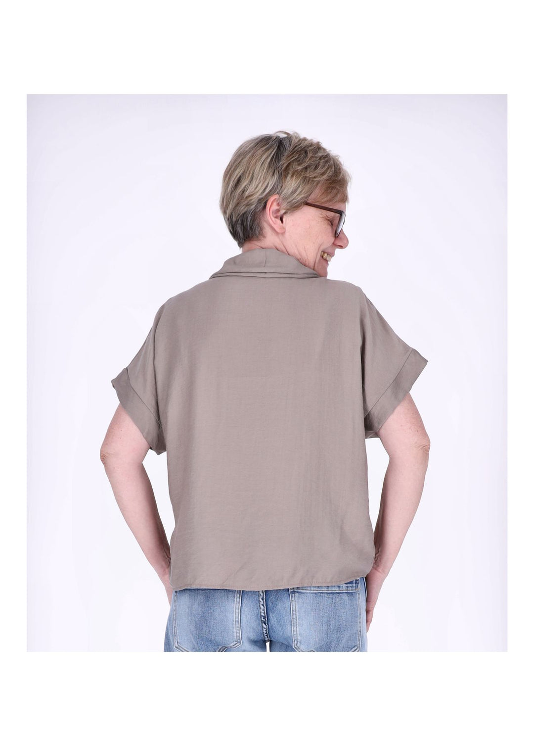 Splash of Color Damen T-Shirt Hemdkragen