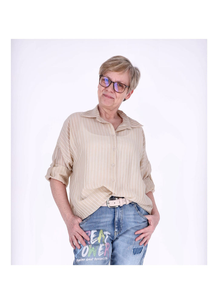 Splash of Color Nadelstreifen Bluse