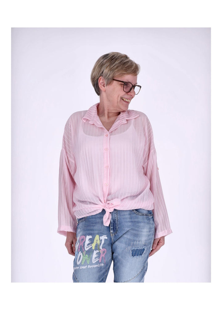 Splash of Color Nadelstreifen Bluse