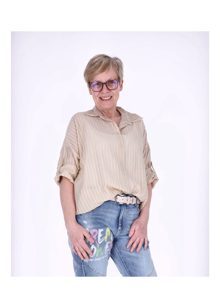 Splash of Color Nadelstreifen Bluse