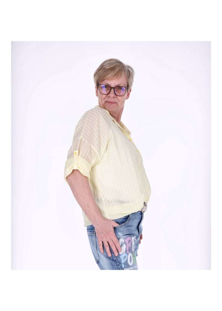 Splash of Color Nadelstreifen Bluse