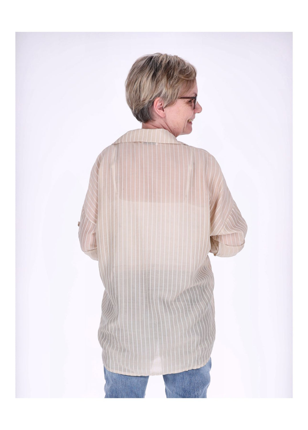 Splash of Color Nadelstreifen Bluse