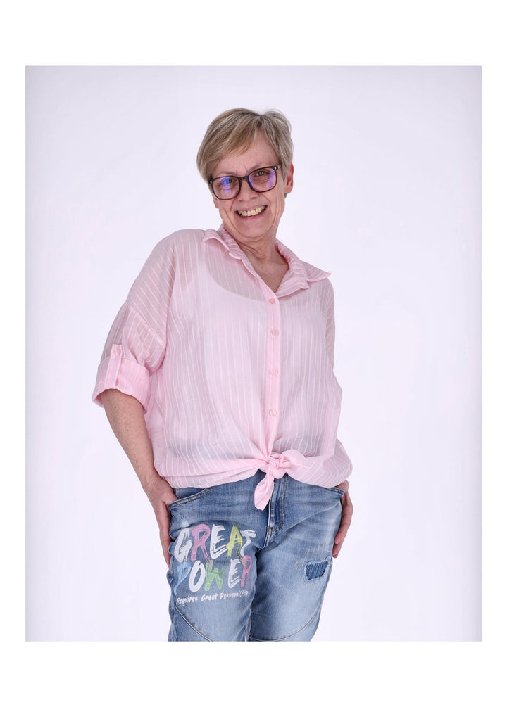 Splash of Color Nadelstreifen Bluse