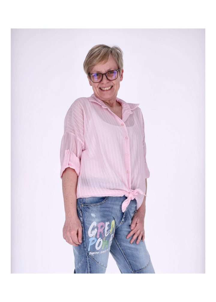 Splash of Color Nadelstreifen Bluse