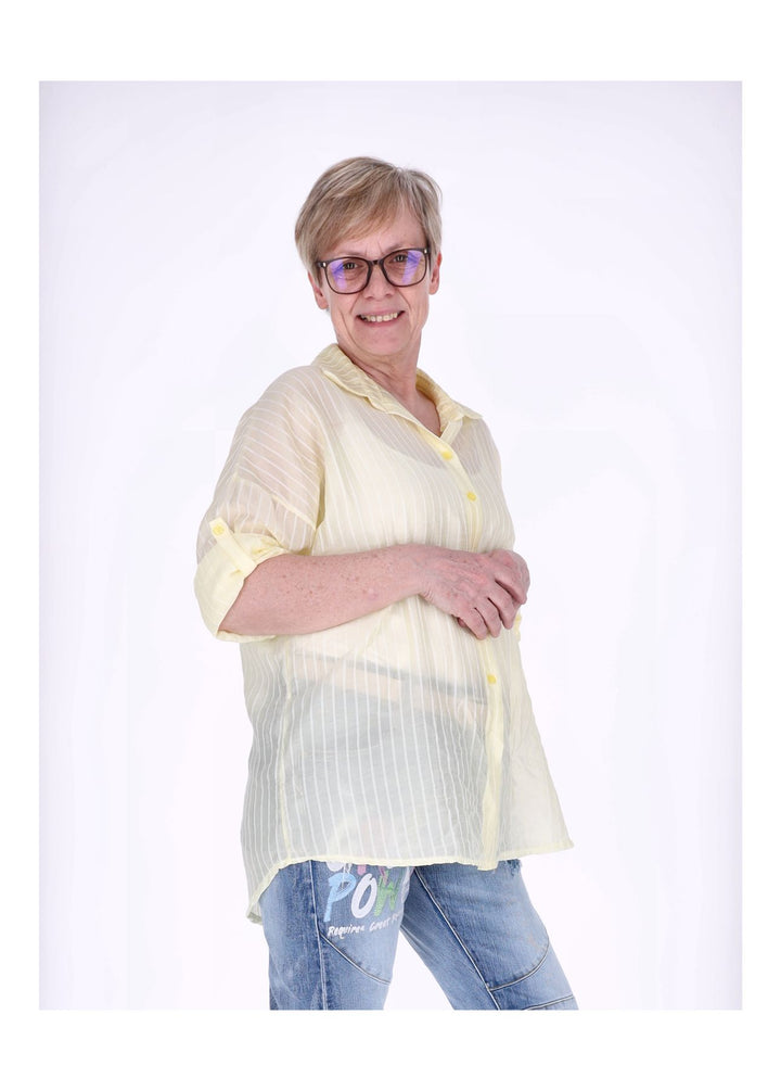 Splash of Color Nadelstreifen Bluse