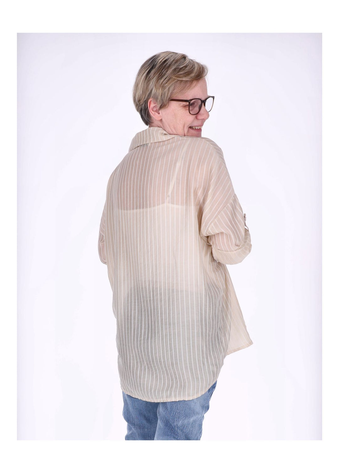 Splash of Color Nadelstreifen Bluse