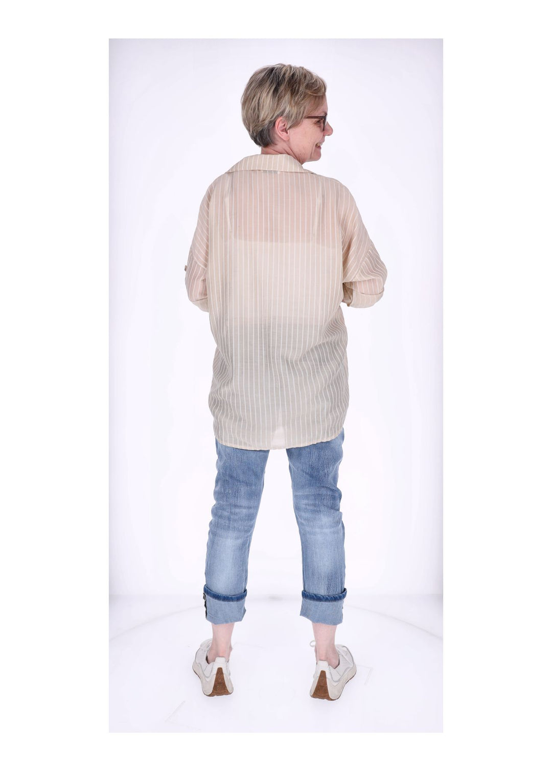 Splash of Color Nadelstreifen Bluse