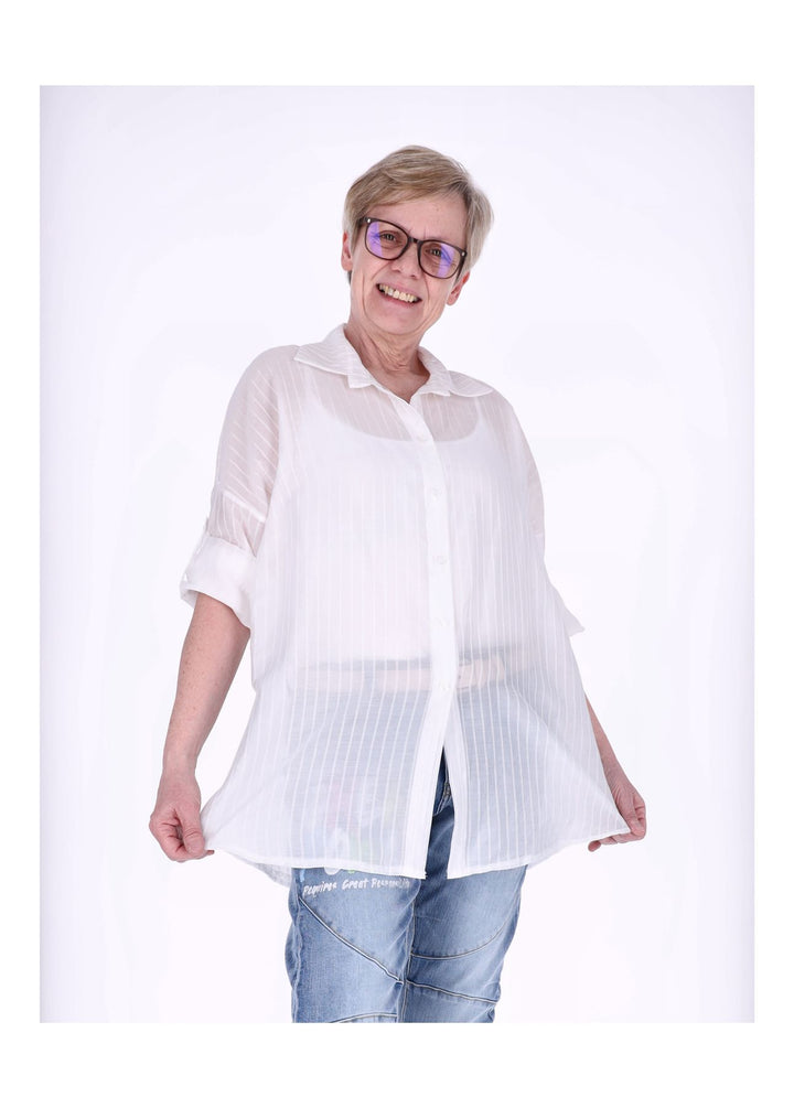 Splash of Color Nadelstreifen Bluse