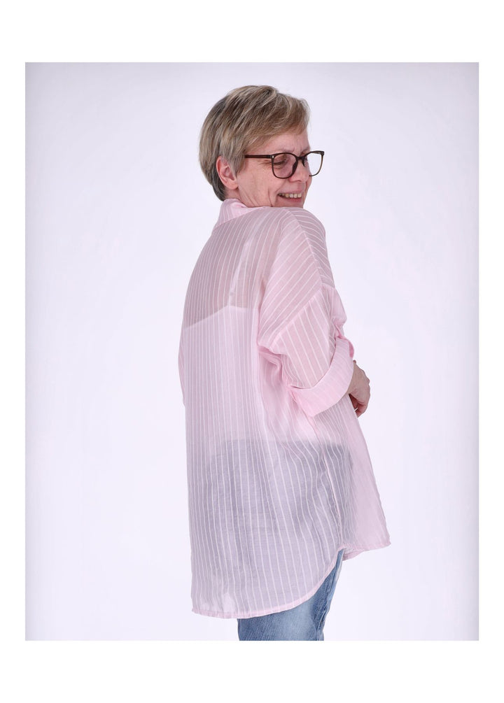Splash of Color Nadelstreifen Bluse