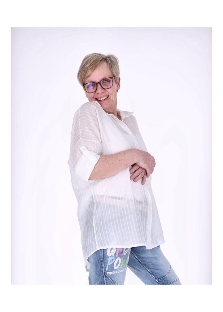 Splash of Color Nadelstreifen Bluse
