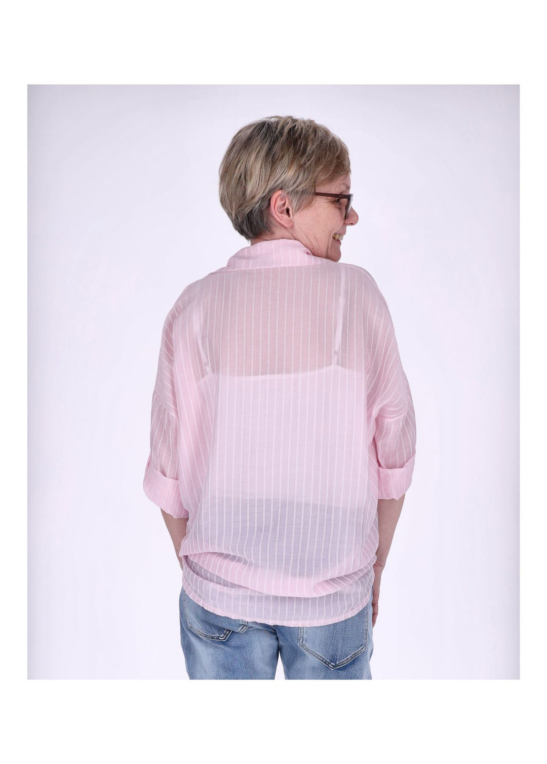 Splash of Color Nadelstreifen Bluse