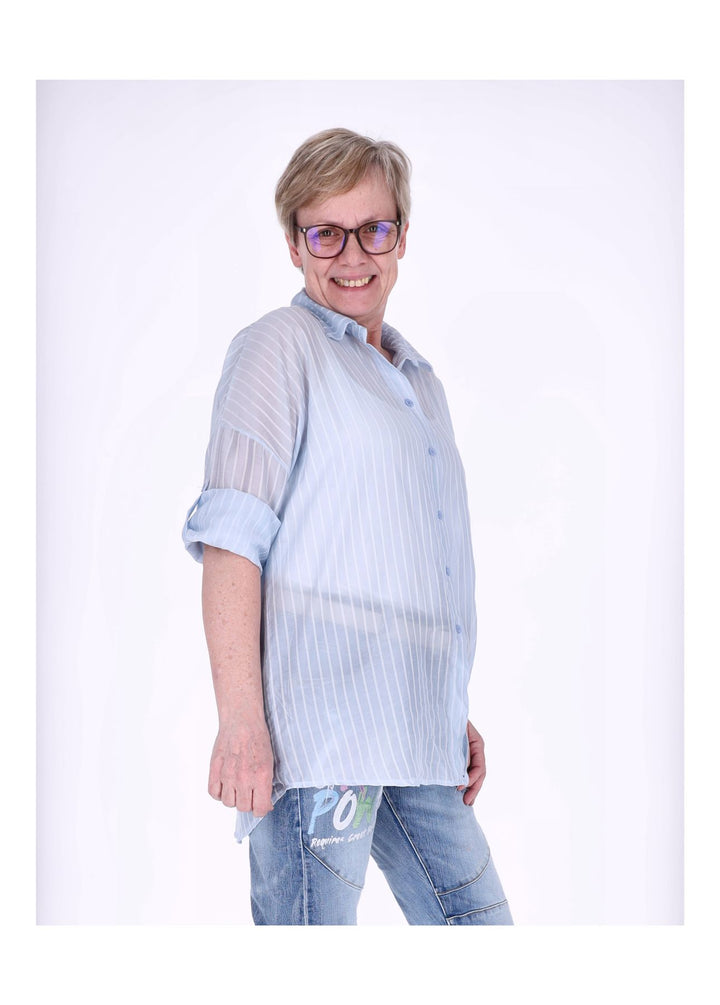 Splash of Color Nadelstreifen Bluse