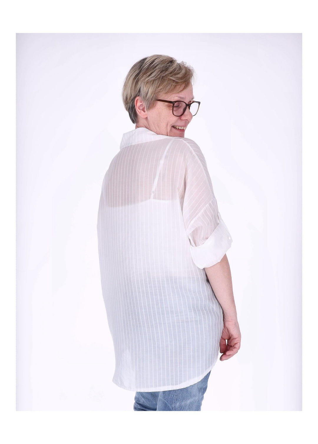 Splash of Color Nadelstreifen Bluse