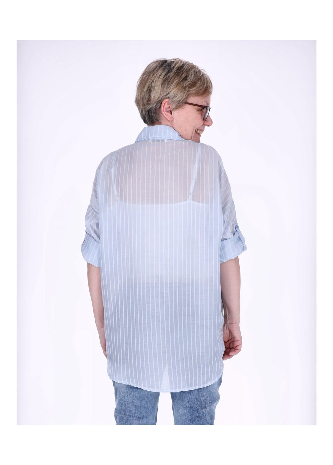 Splash of Color Nadelstreifen Bluse