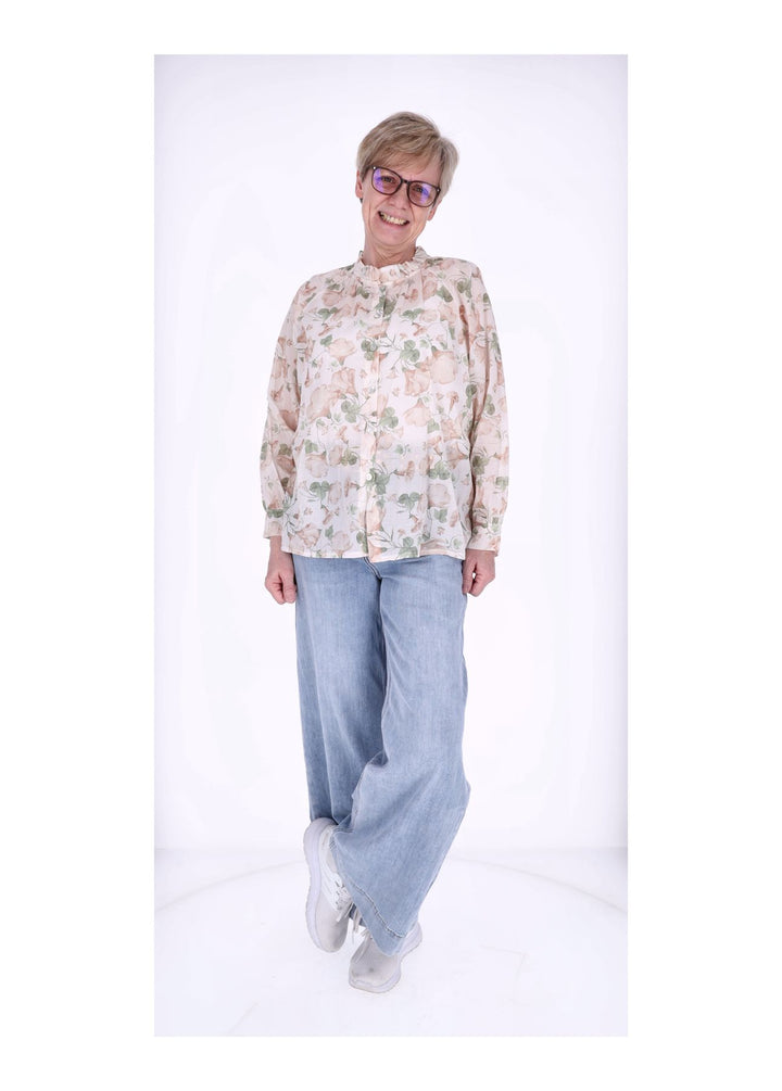 Splash of Color Bluse Damen Langarm
