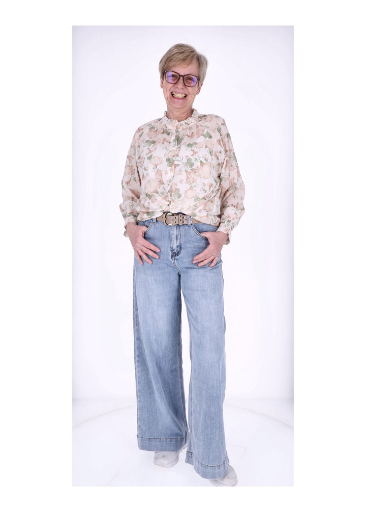 Splash of Color Bluse Damen Langarm