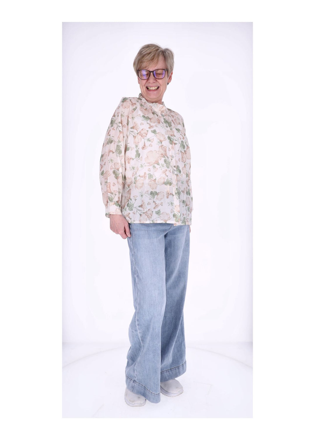 Splash of Color Bluse Damen Langarm