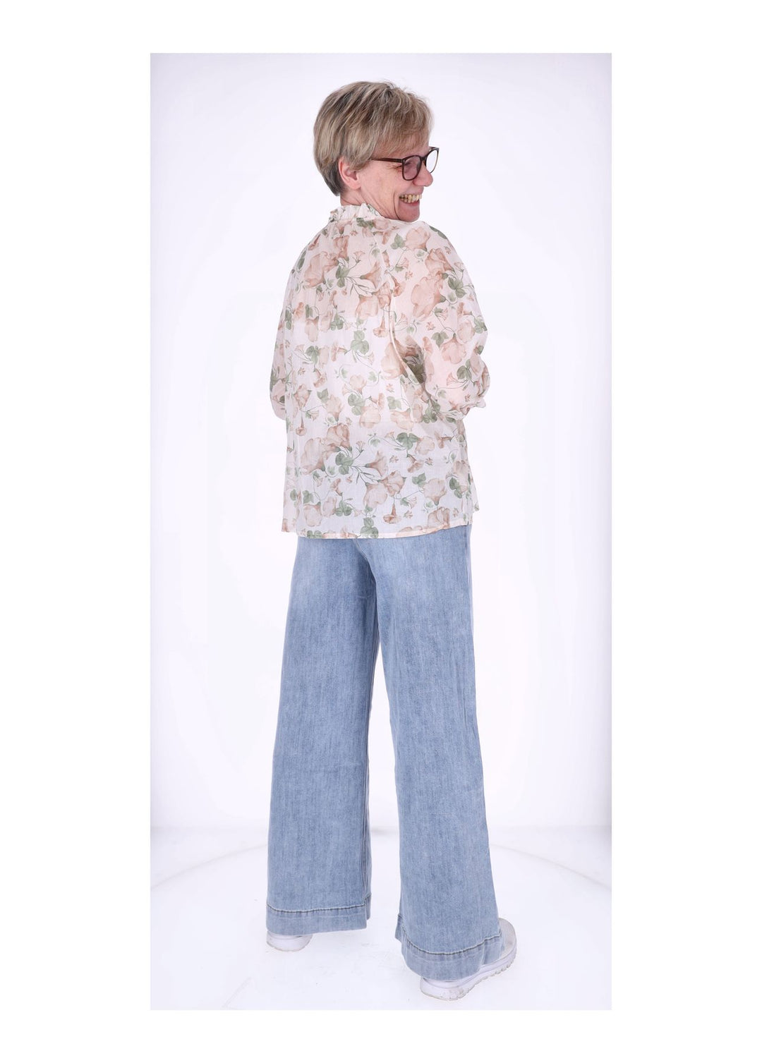 Splash of Color Bluse Damen Langarm