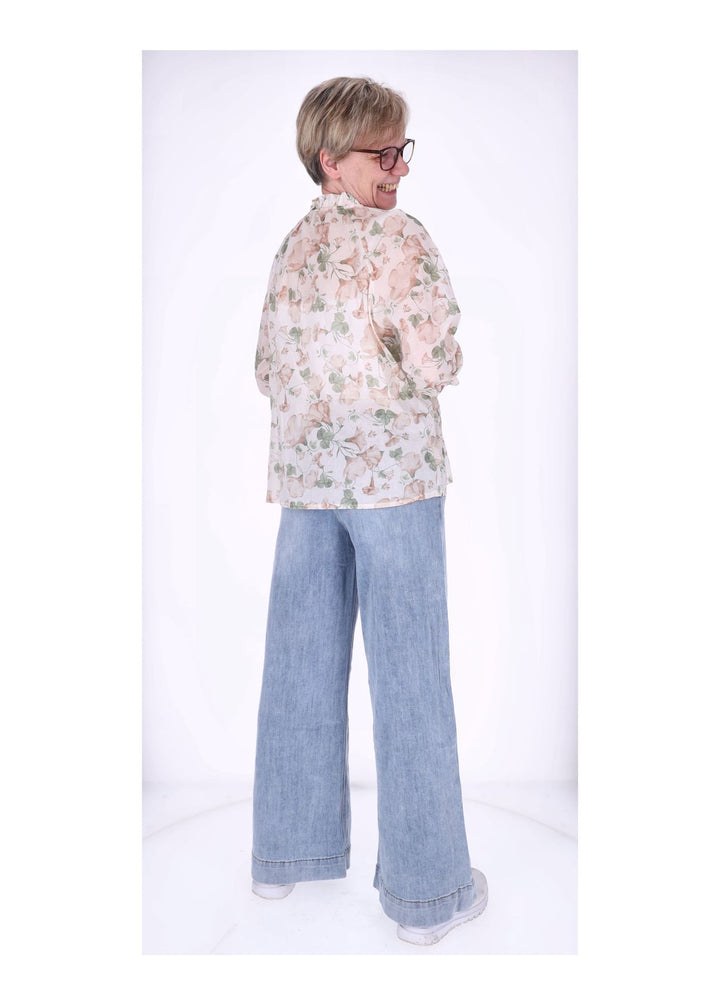 Splash of Color Bluse Damen Langarm