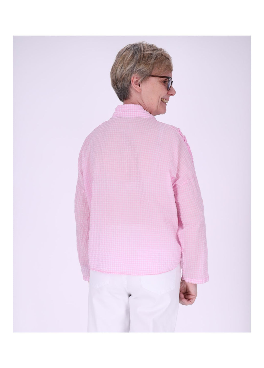Splash of Color Karo-Bluse mit Blüten