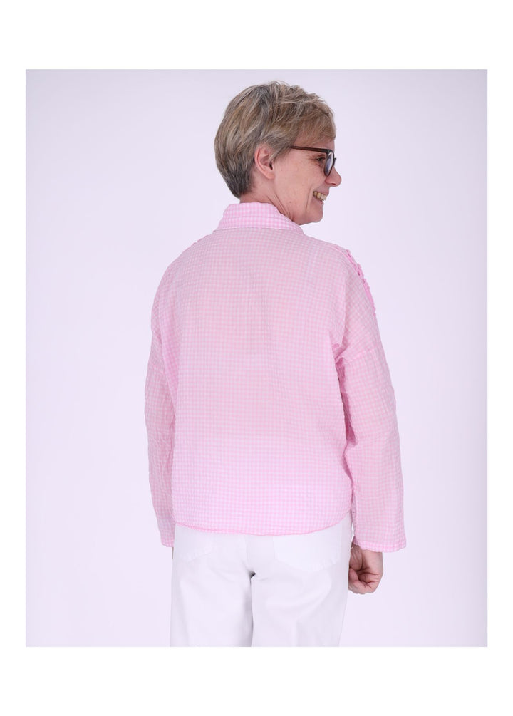 Splash of Color Karo-Bluse mit Blüten