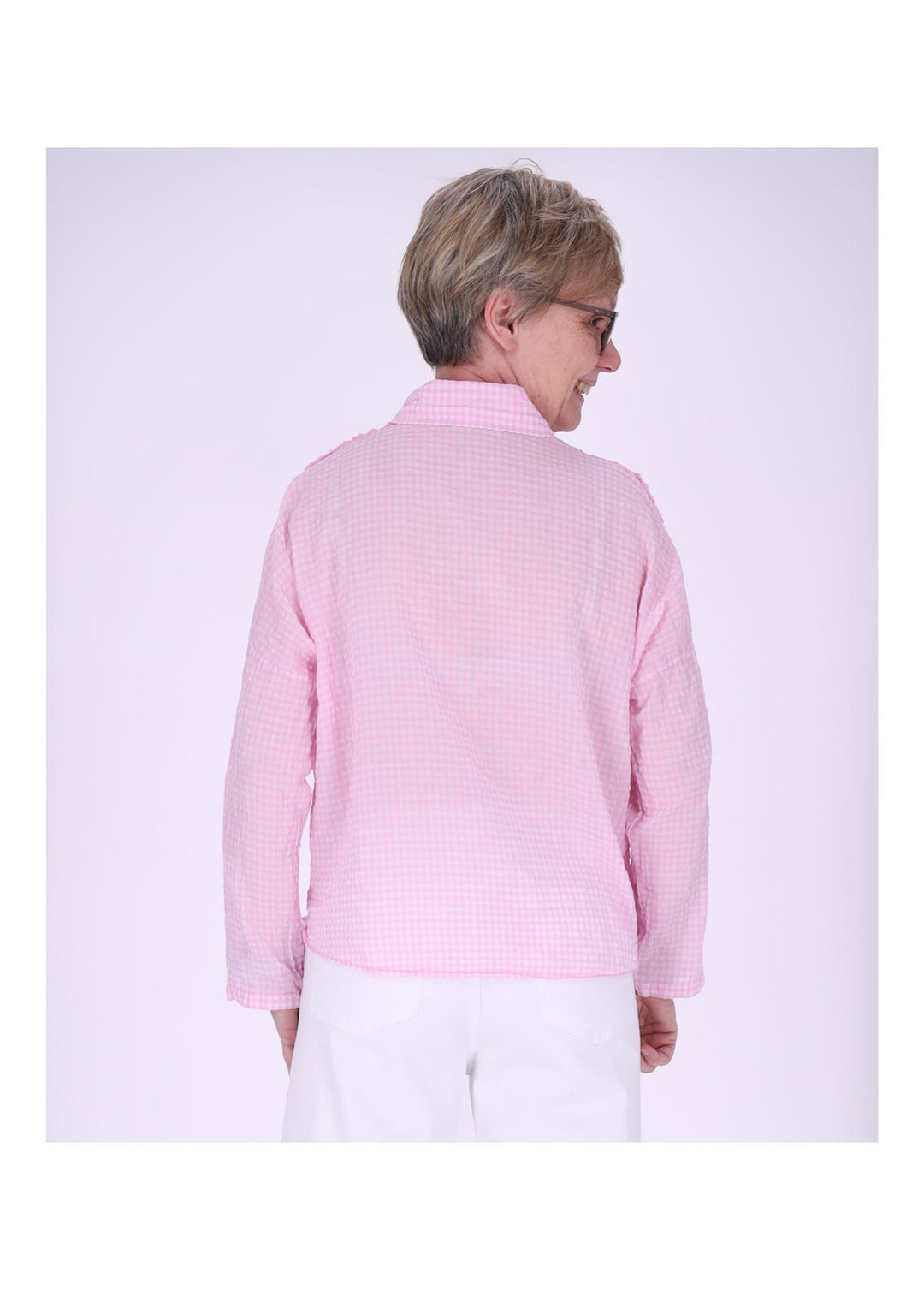 Splash of Color Karo-Bluse mit Blüten