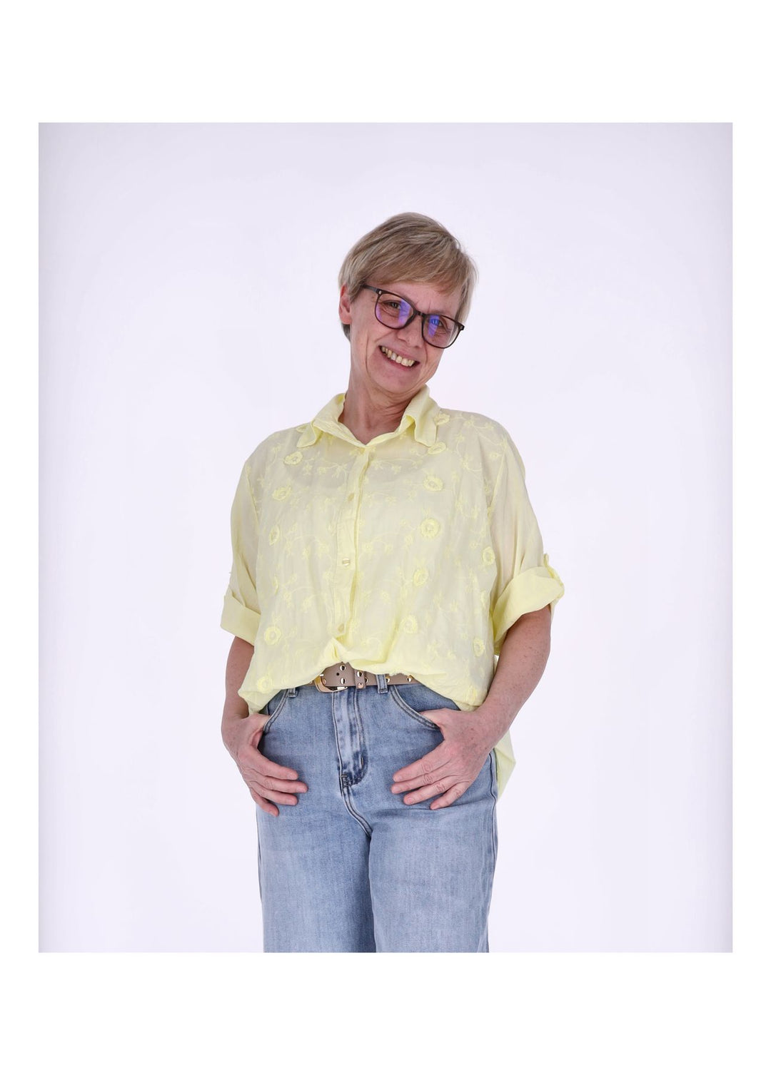 Splash of Color Bluse Damen Baumwolle