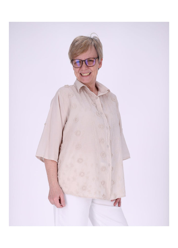 Splash of Color Bluse Damen Baumwolle