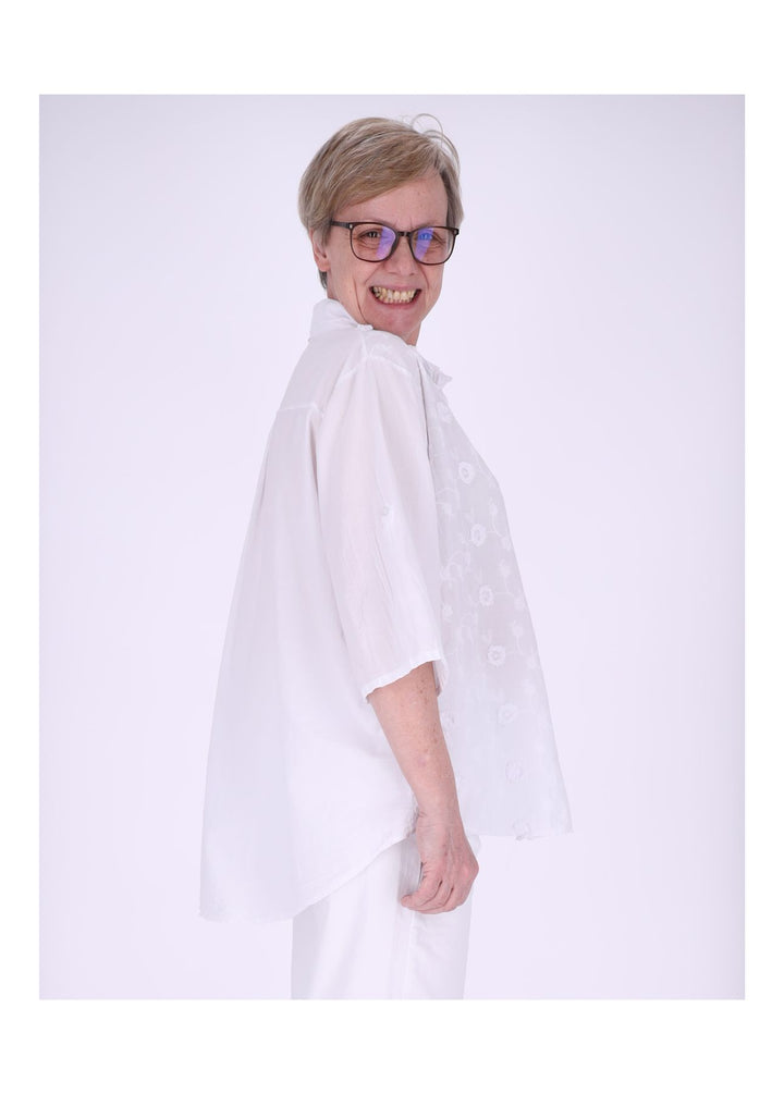 Splash of Color Bluse Damen Baumwolle
