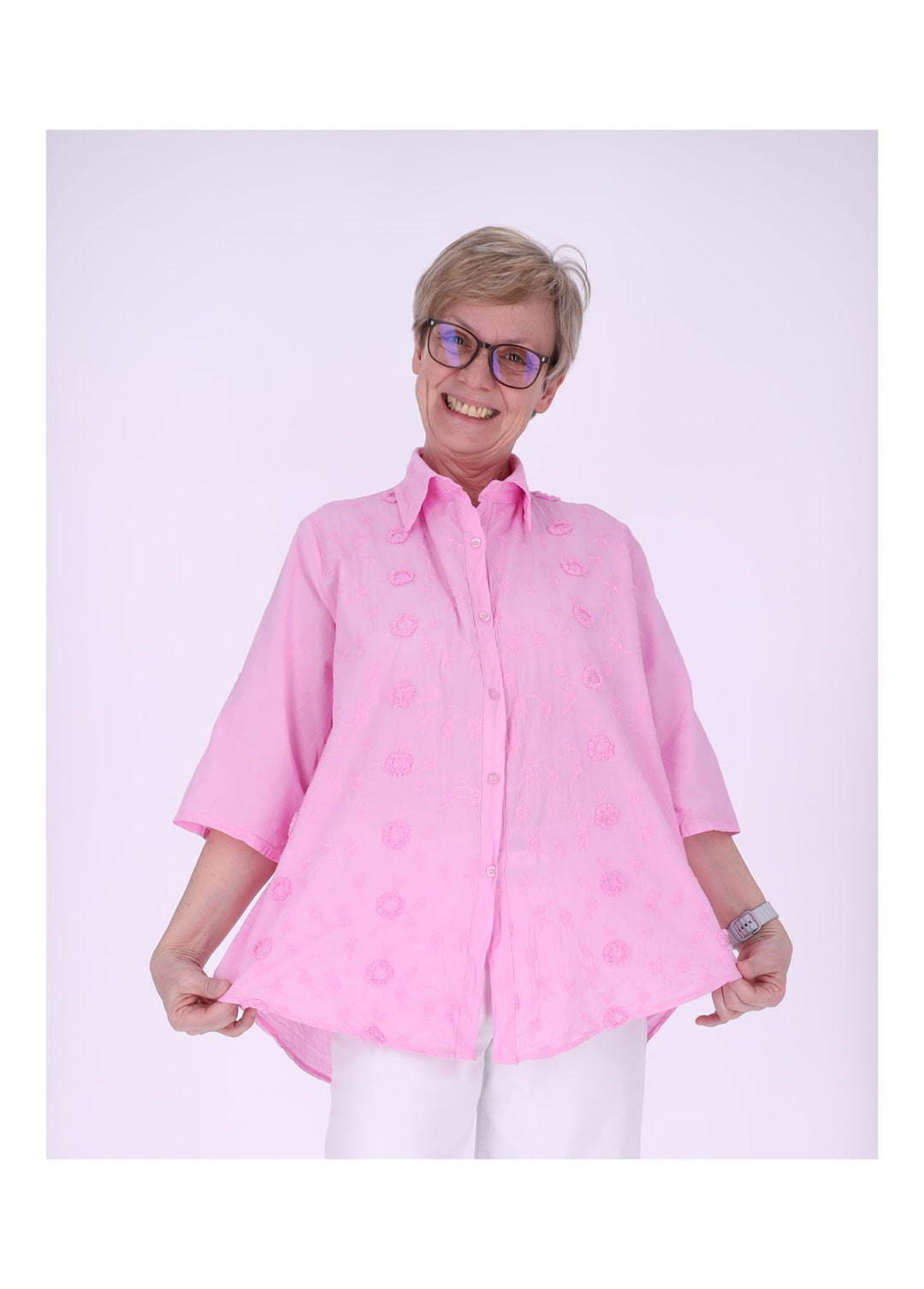 Splash of Color Bluse Damen Baumwolle