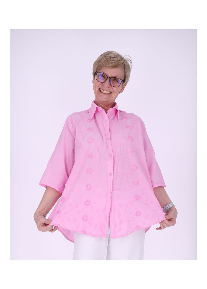Splash of Color Bluse Damen Baumwolle