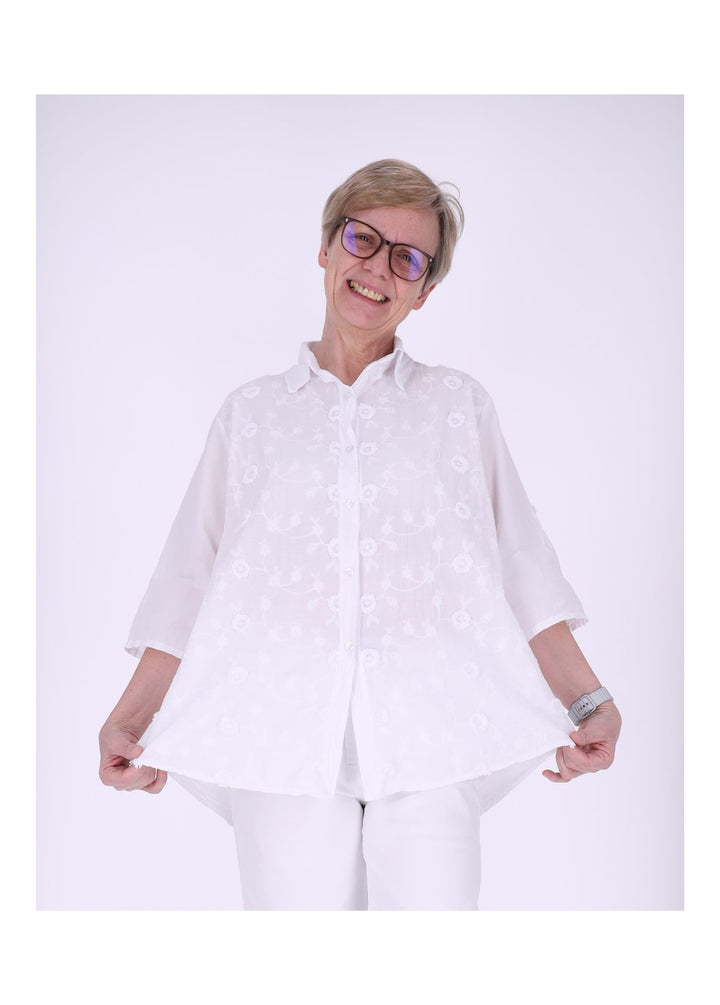 Splash of Color Bluse Damen Baumwolle