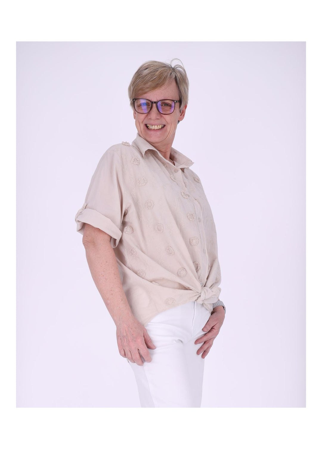 Splash of Color Bluse Damen Baumwolle