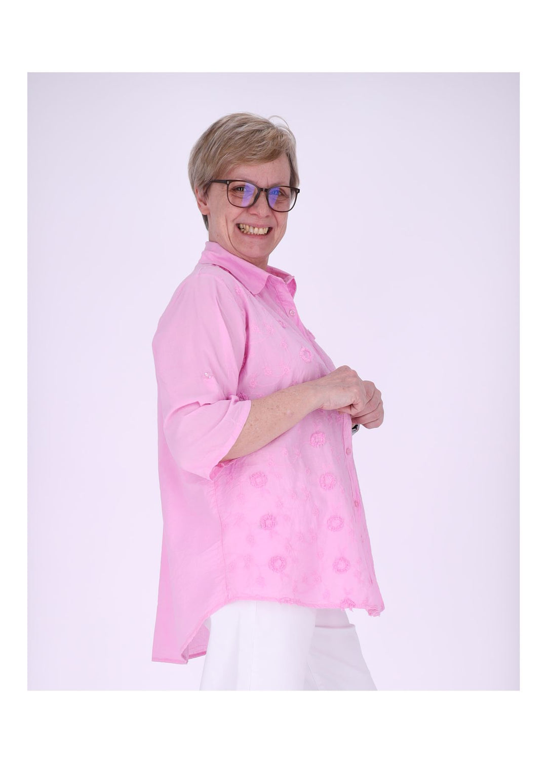Splash of Color Bluse Damen Baumwolle