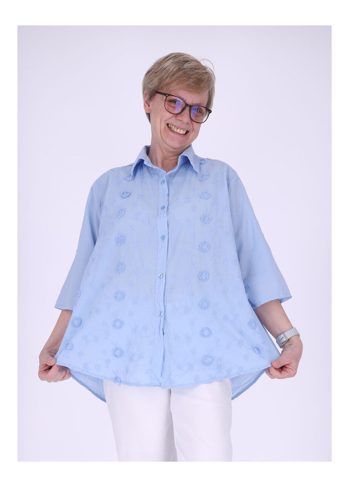 Splash of Color Bluse Damen Baumwolle