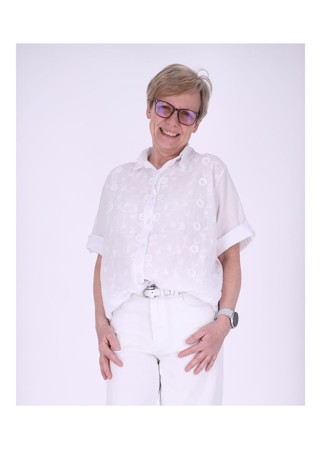 Splash of Color Bluse Damen Baumwolle