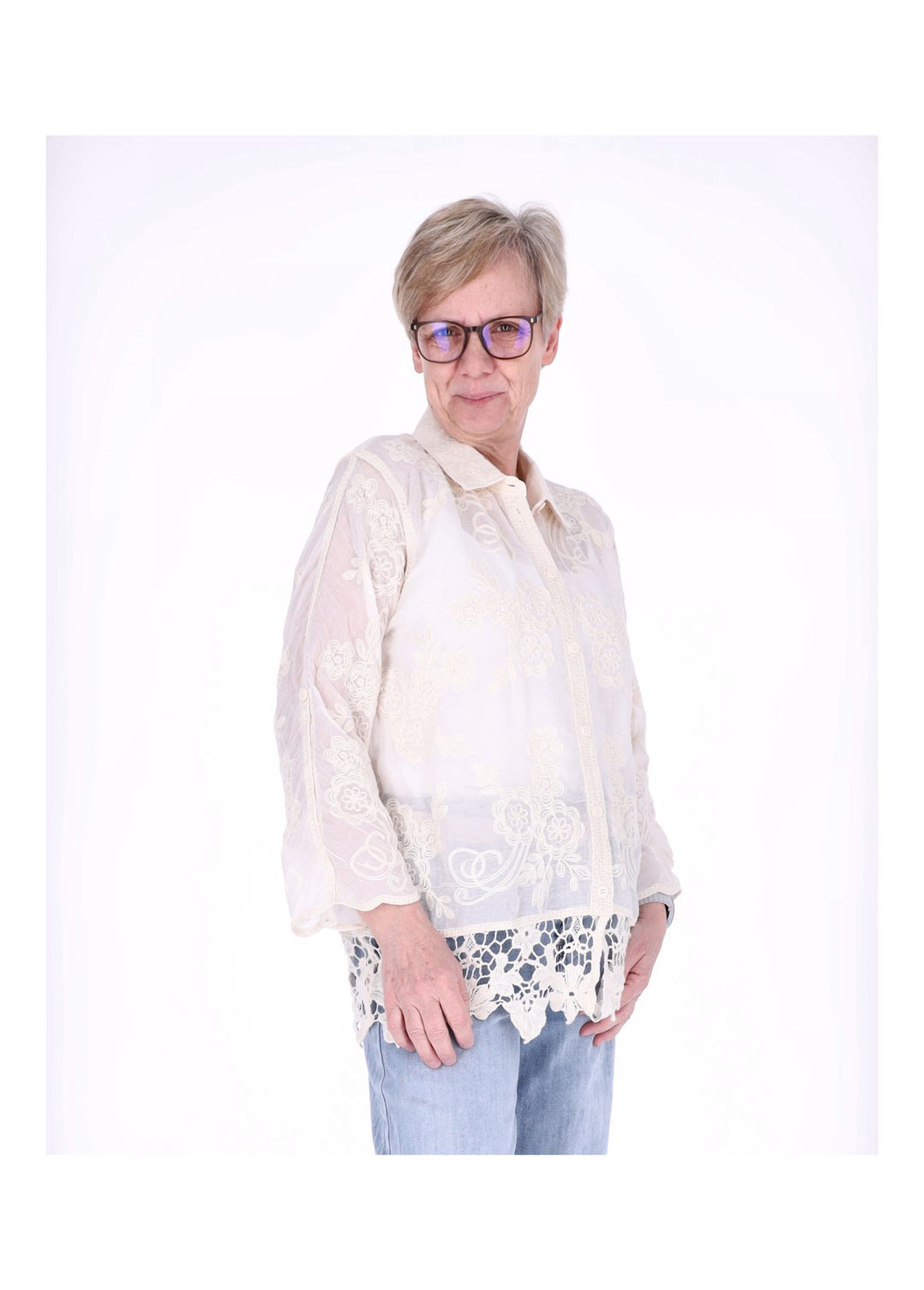 Splash of Color Damen Boho Bluse