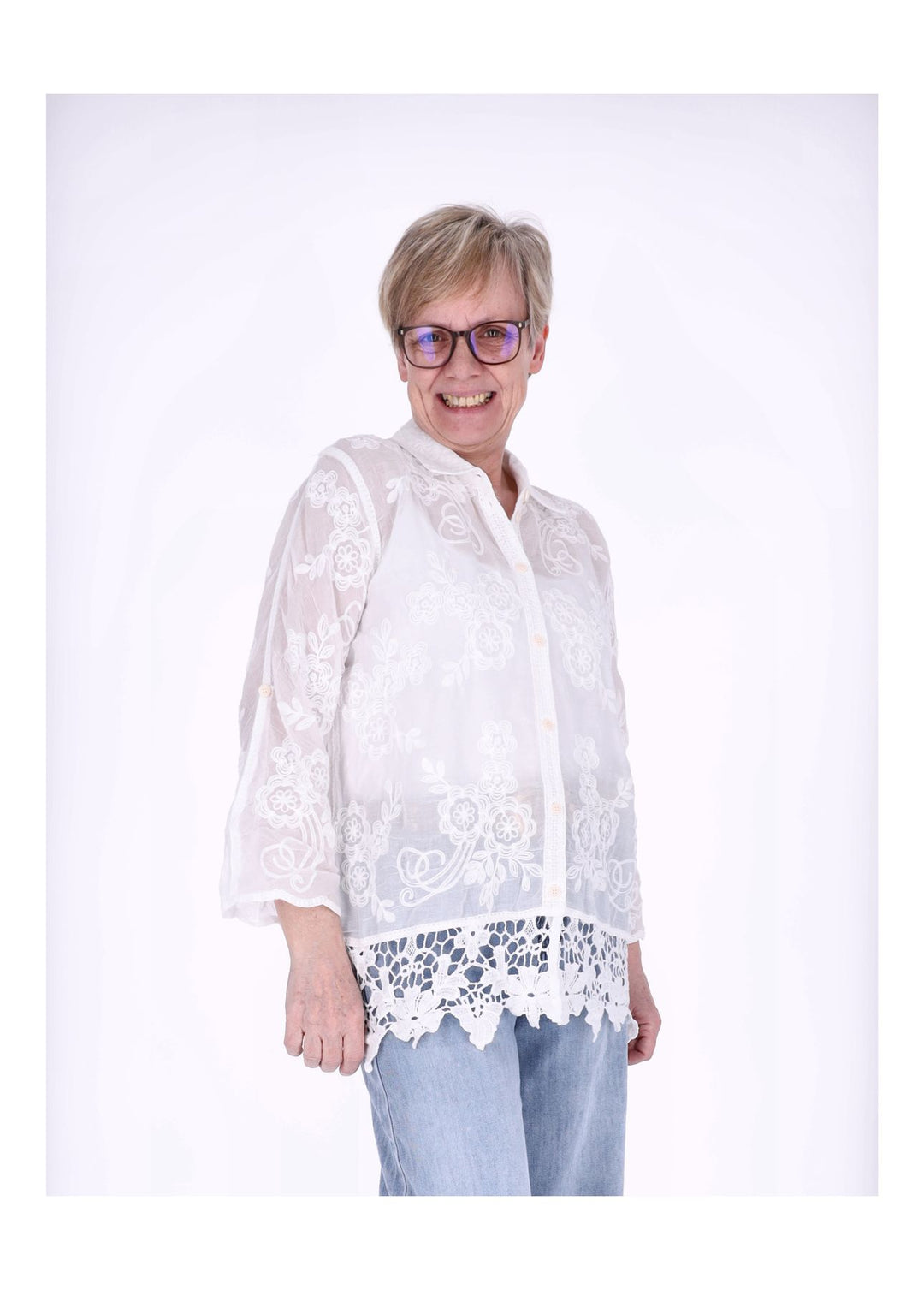 Splash of Color Damen Boho Bluse