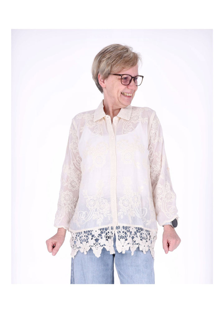 Splash of Color Damen Boho Bluse