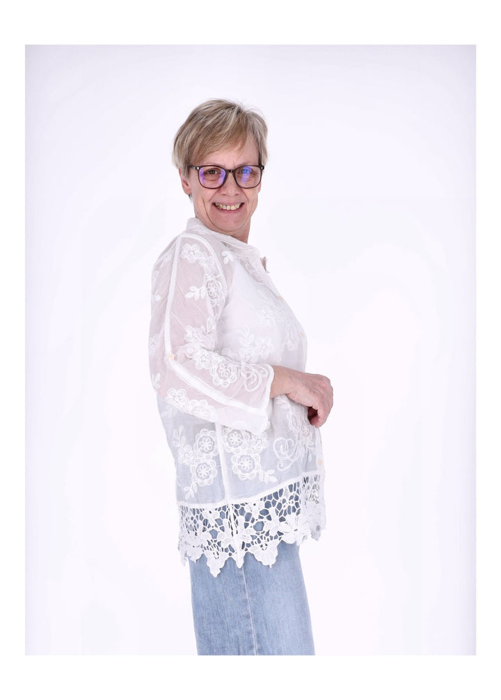 Splash of Color Damen Boho Bluse