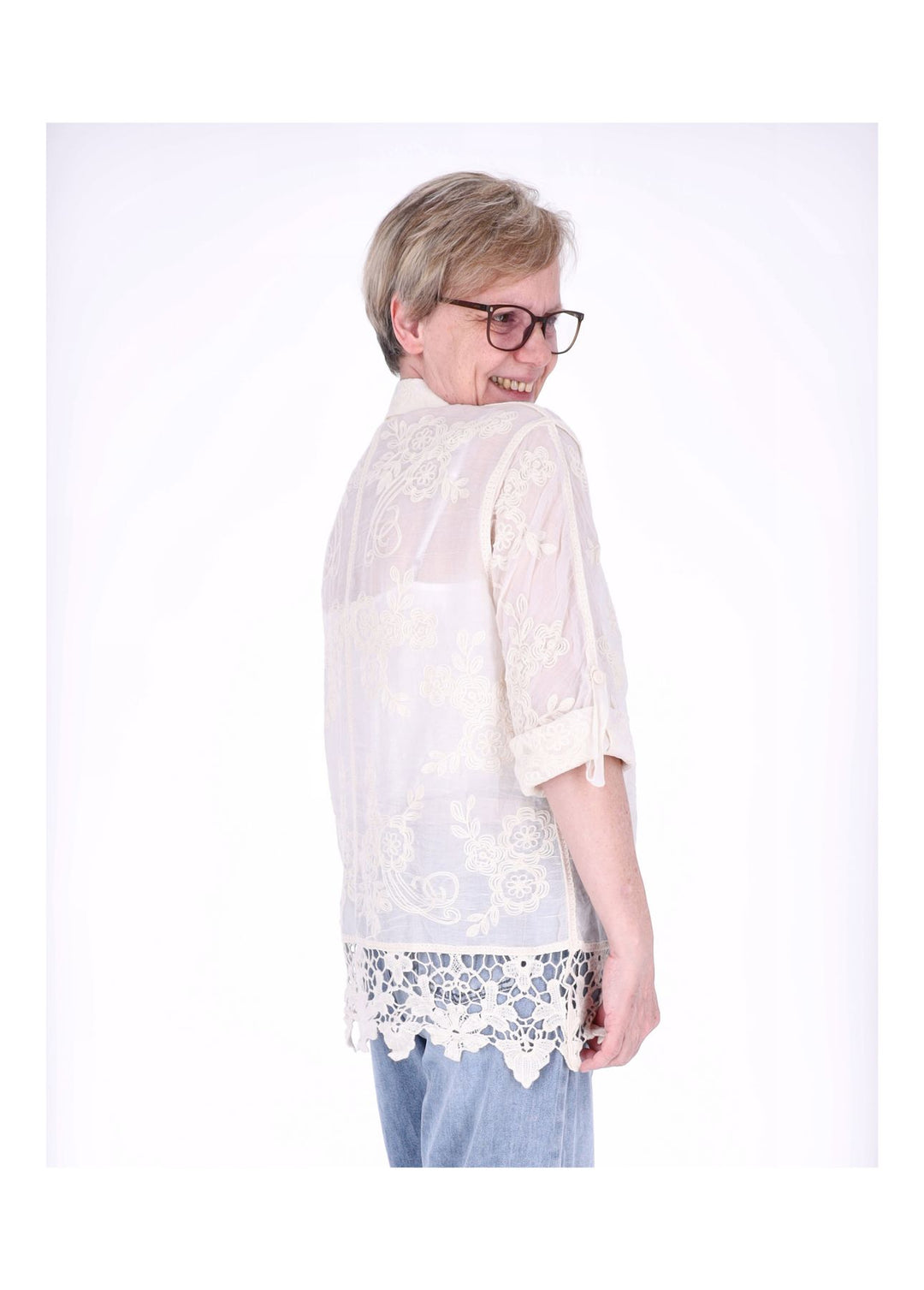 Splash of Color Damen Boho Bluse