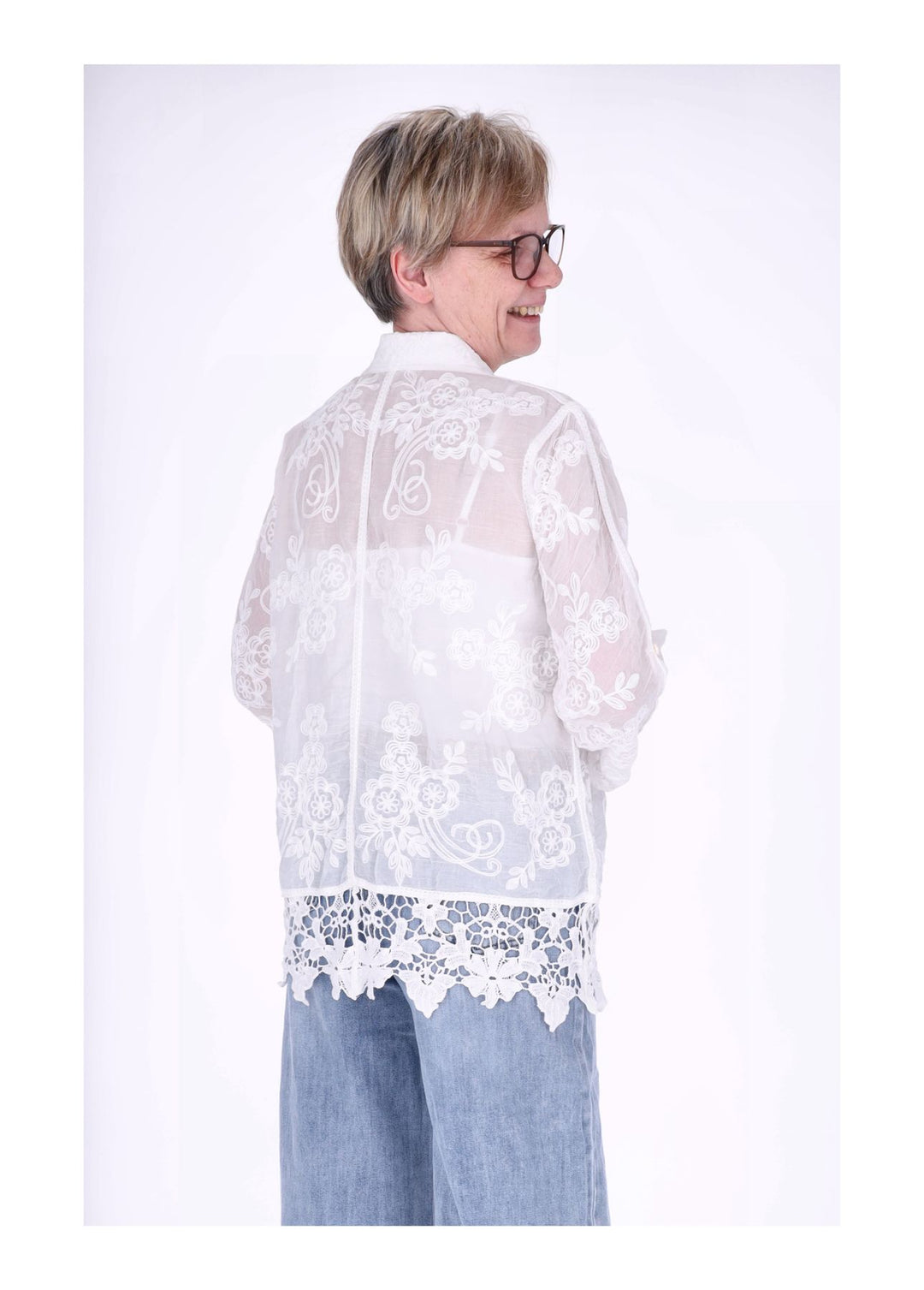 Splash of Color Damen Boho Bluse