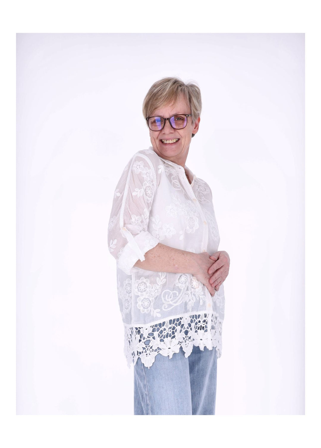 Splash of Color Damen Boho Bluse