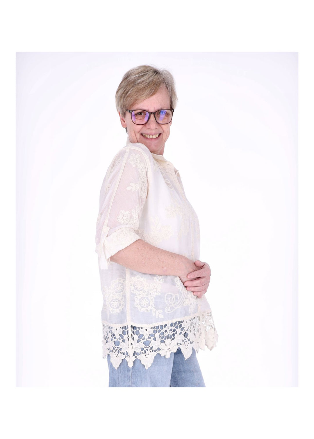 Splash of Color Damen Boho Bluse